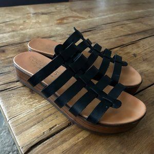 Cage platform Sandals coconuts platform by matisse tan black heel 1.5” 8